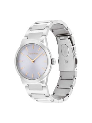 silver stainless steel bracelet watch for women calvin klein