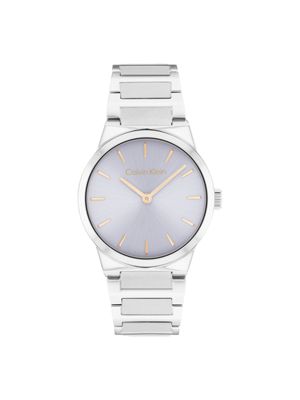 silver stainless steel bracelet watch for women calvin klein