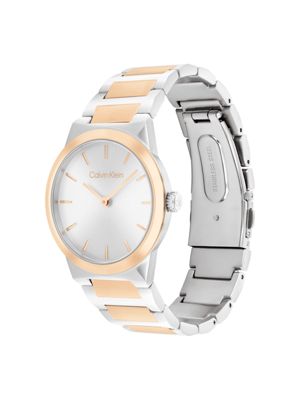 two tone two-tone stainless steel bracelet watch for women calvin klein