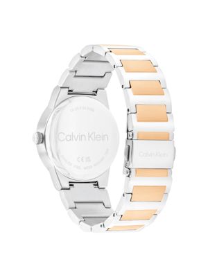 two tone two-tone stainless steel bracelet watch for women calvin klein