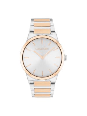 multi two-tone stainless steel bracelet watch for women calvin klein