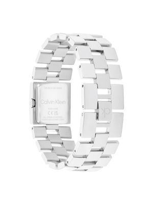 silver stainless steel square bracelet watch for women calvin klein