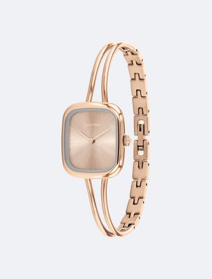 rose gold ip sculpted square bracelet watch for women calvin klein