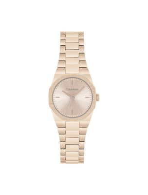 reloj de pulsera esculpida geometric gold de mujeres calvin klein