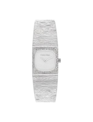 silver sophisticated square bracelet watch for women calvin klein