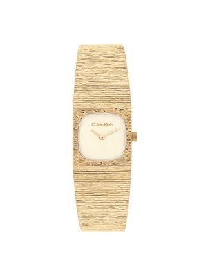 gold sophisticated square bracelet watch for women calvin klein