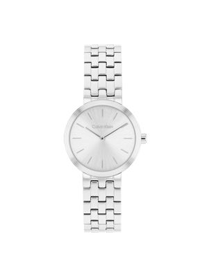 silver minimalist bracelet watch for women calvin klein