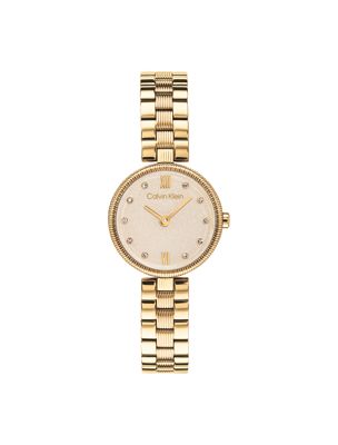 gold gleam horloge van verguld staal voor dames - calvin klein