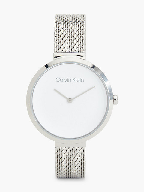 silver armbanduhr - minimalistic t bar für damen - calvin klein