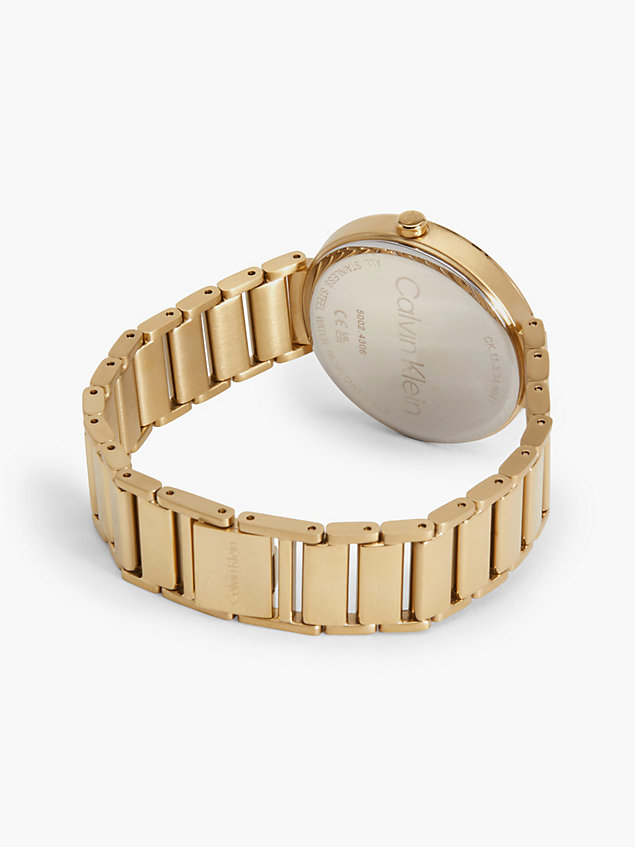 gold armbanduhr - minimalistic t bar für damen - calvin klein
