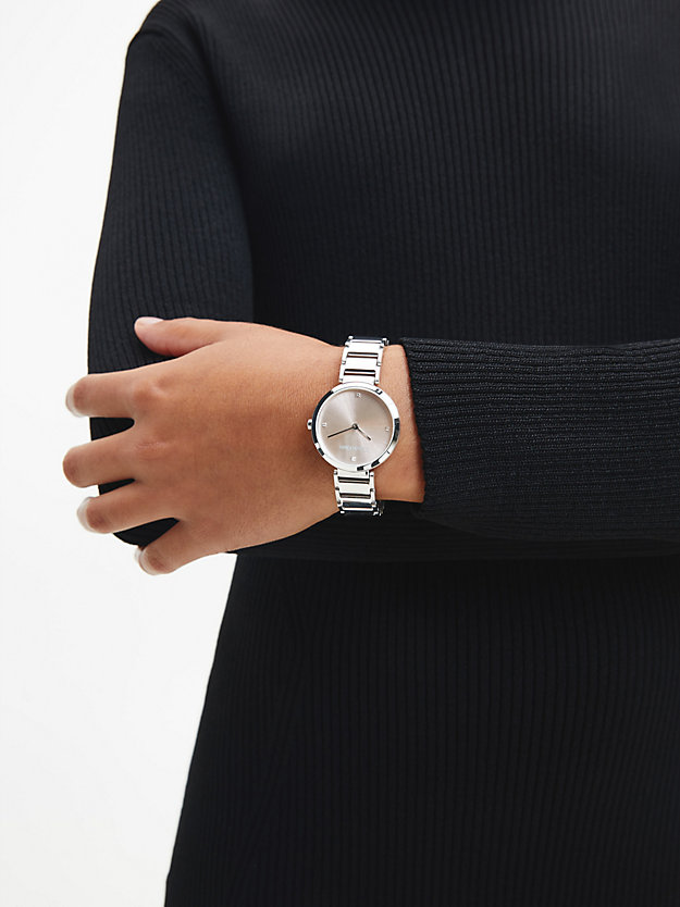 silver watch - minimalistic t bar for women calvin klein
