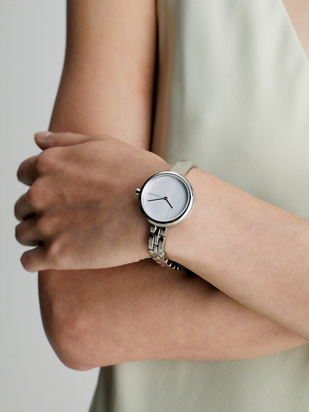 silver zegarek - bangled dla kobiety - calvin klein