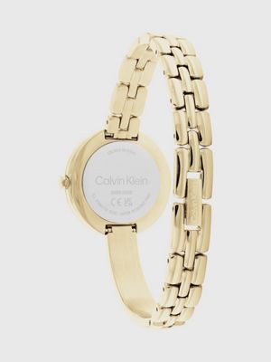 Calvin Klein – Uhr mit Armband in Schwarz und goldfarbenen Details