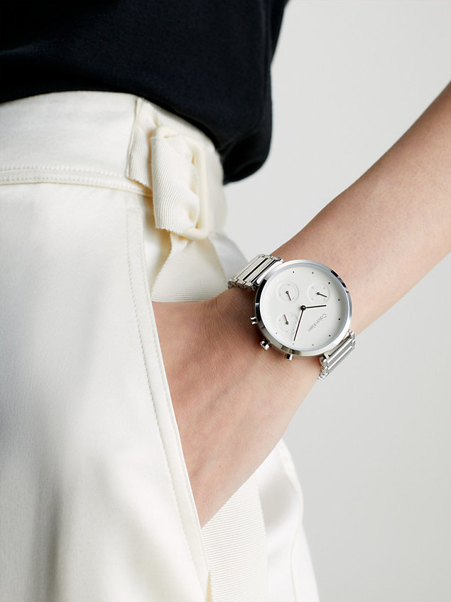 silver zegarek - minimalistic t-bar dla kobiety - calvin klein