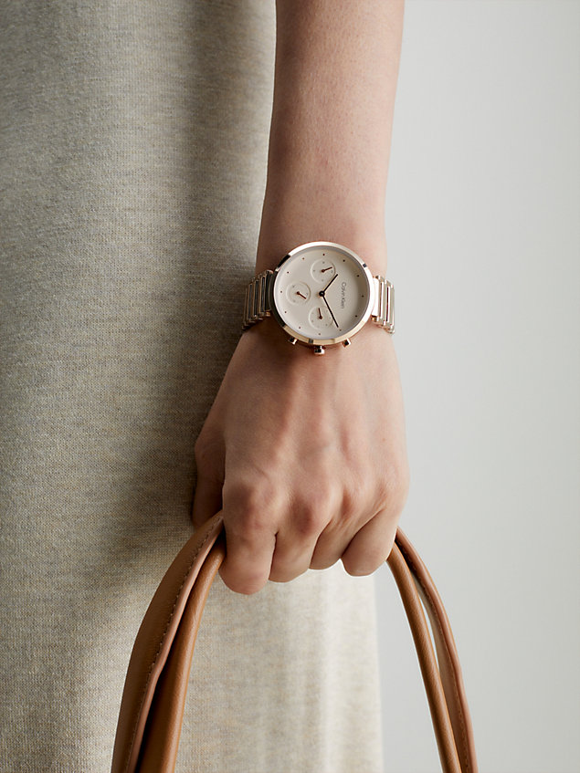 pink watch - minimalistic t-bar for women calvin klein