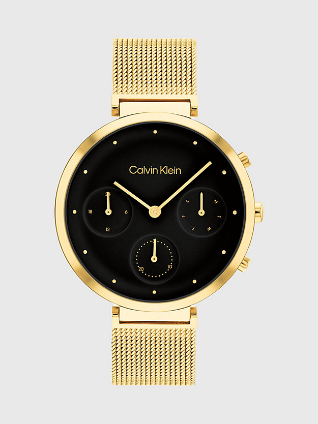 gold horloge - minimalistic t-bar voor dames - calvin klein