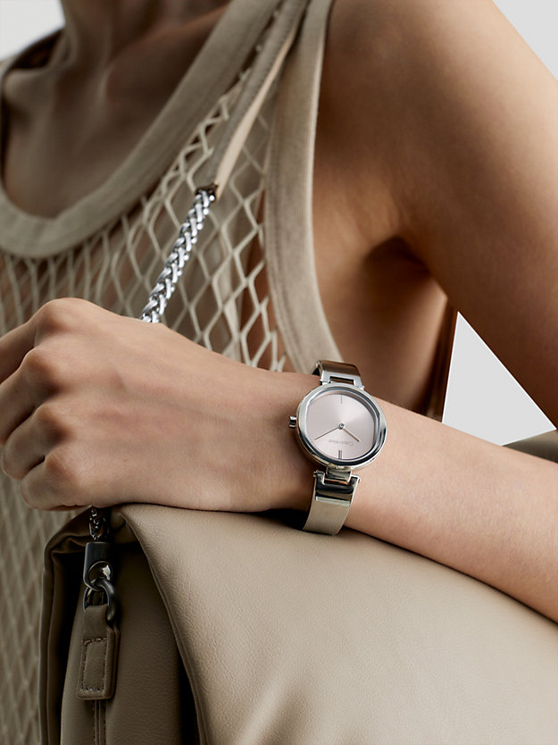silver zegarek - ck elevated dla kobiety - calvin klein