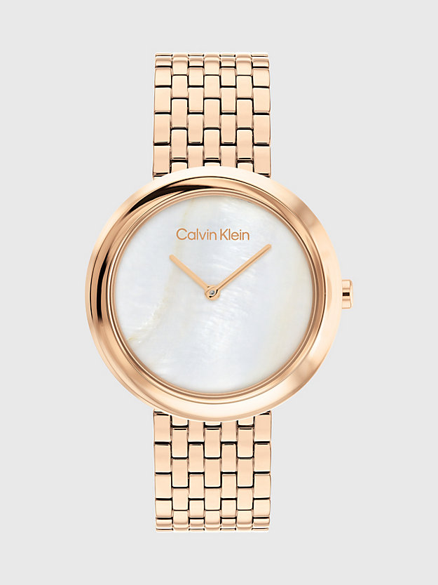 rose gold armbanduhr - twisted bezel für damen - calvin klein