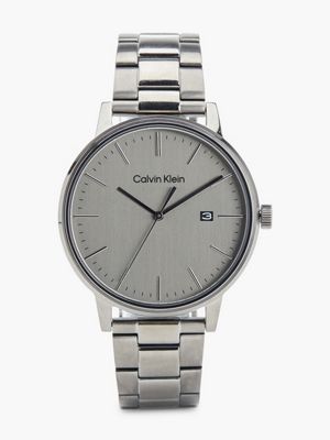 grey ionic grey plated steel watch for men calvin klein