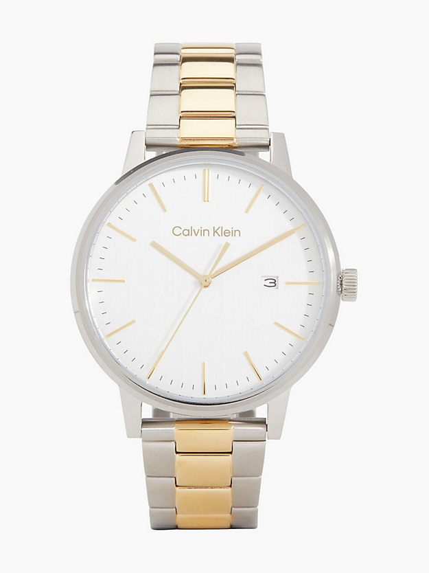 two tone watch - linked for men calvin klein