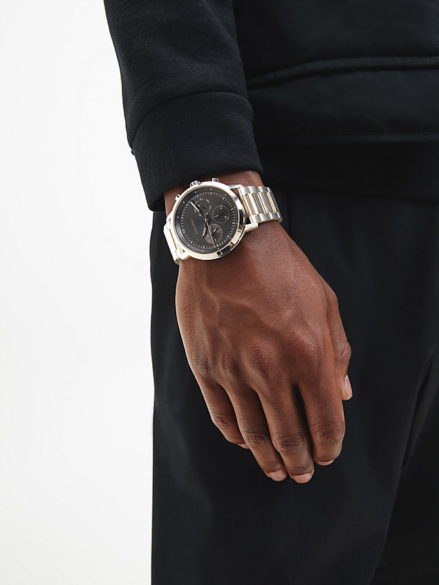 silver zegarek - gauge dla mężczyźni - calvin klein