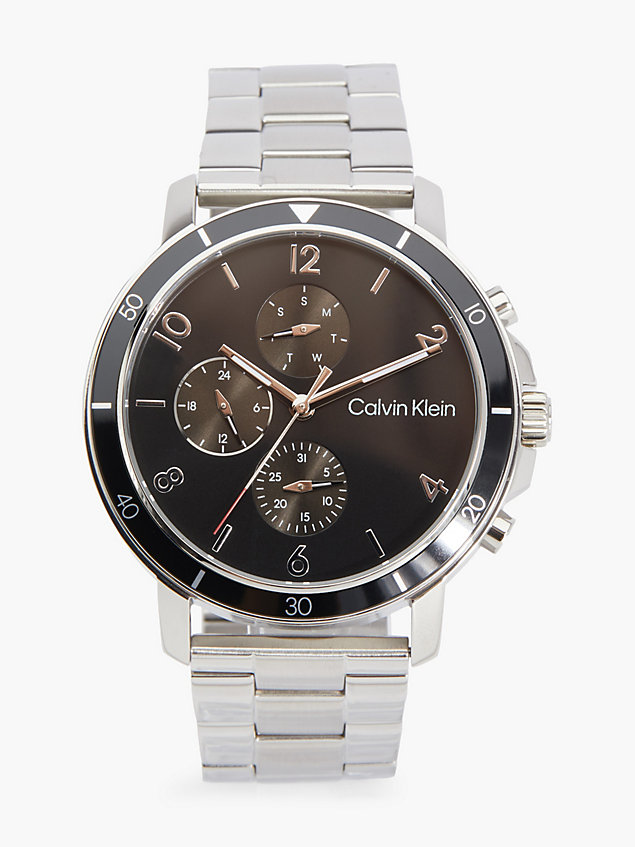 silver zegarek - gauge sport dla mężczyźni - calvin klein