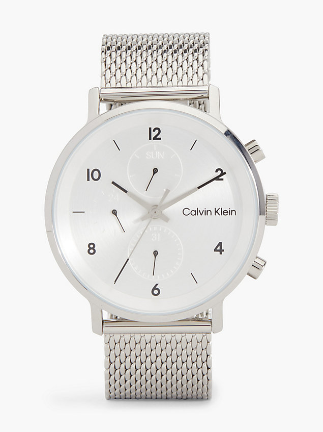 silver watch - modern multifunction for men calvin klein