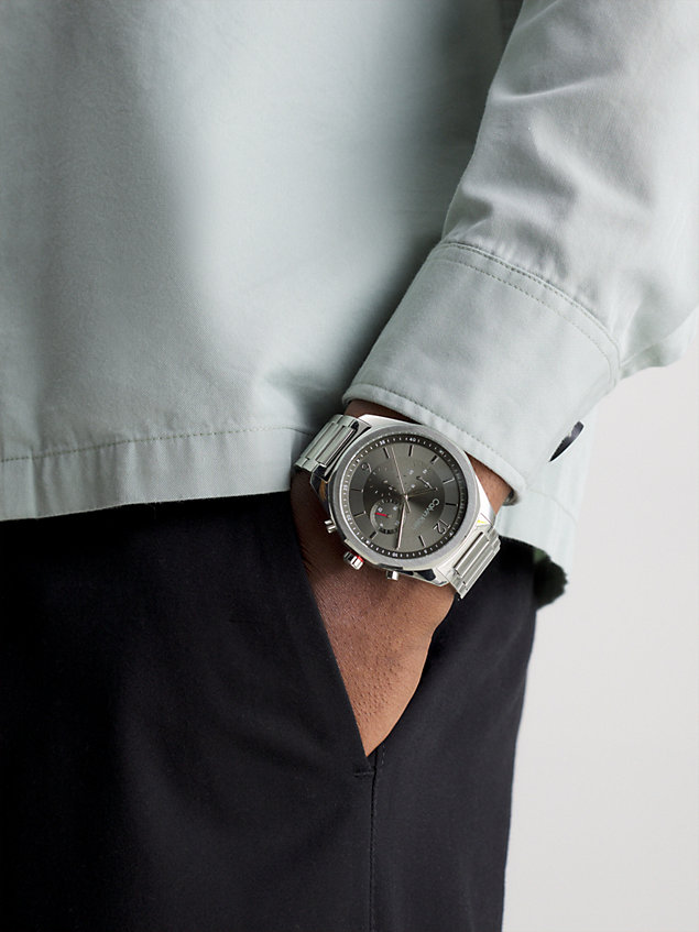 silver zegarek - ck force dla mężczyźni - calvin klein