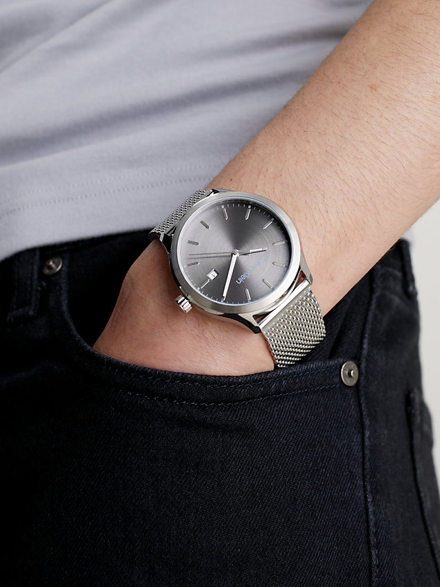 silver watch - ck define for men calvin klein