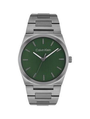 grey zegarek z bransoletką ze stali powlekanej na szaro dla mężczyźni - calvin klein