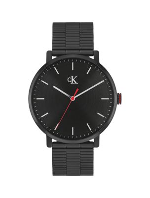 black black plated steel bracelet watch for men calvin klein