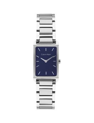 silver rechthoekig horloge van roestvrij staal voor heren - calvin klein