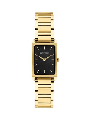 orologio rettangolare in acciaio placcato oro gold da uomini calvin klein