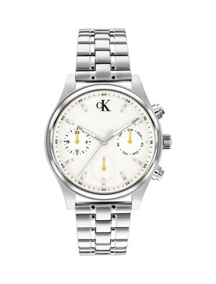 silver multifunctioneel roestvrijstalen horloge voor heren - calvin klein