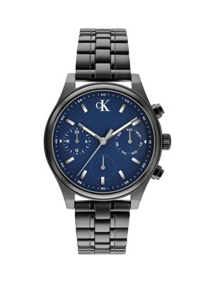 orologio multifunzione in acciaio placcato grigio grey da uomini calvin klein