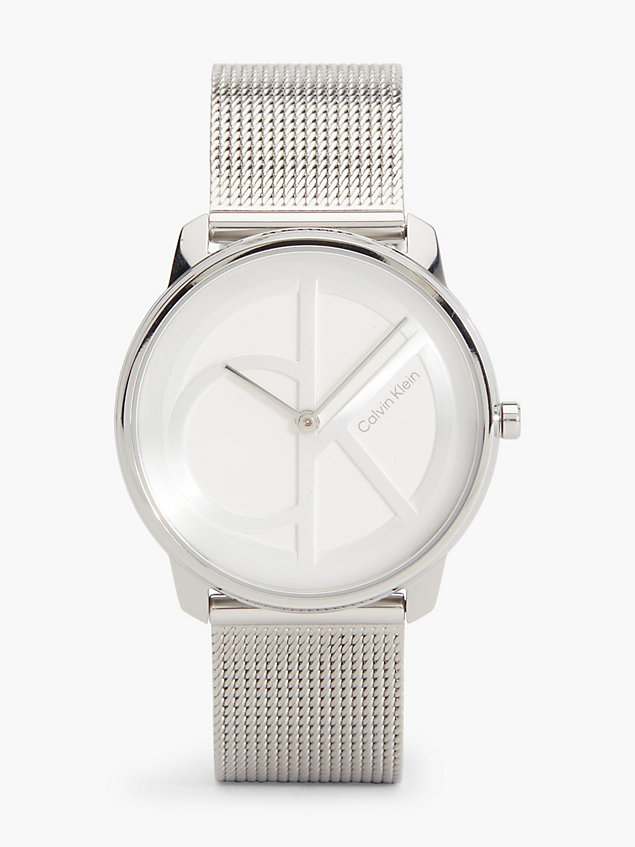 silver zegarek - iconic mesh dla unisex - calvin klein
