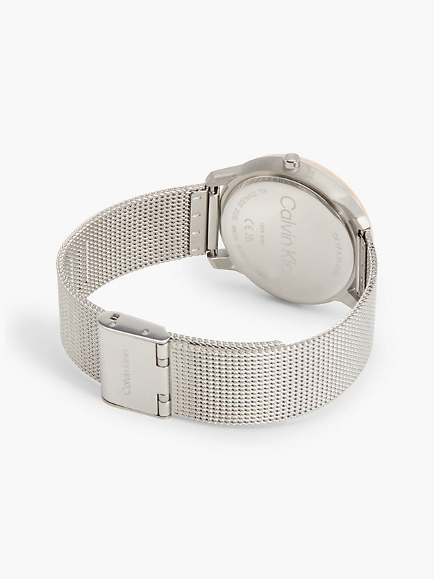 silver watch - iconic mesh for unisex calvin klein