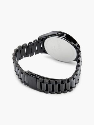 black black plated steel watch for adults gender inclusive calvin klein