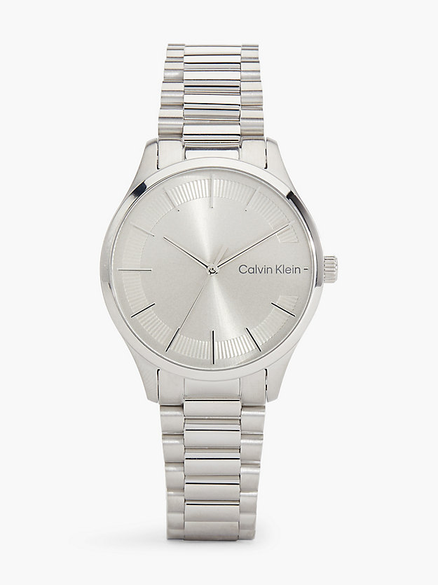 silver zegarek - iconic bracelet dla unisex - calvin klein