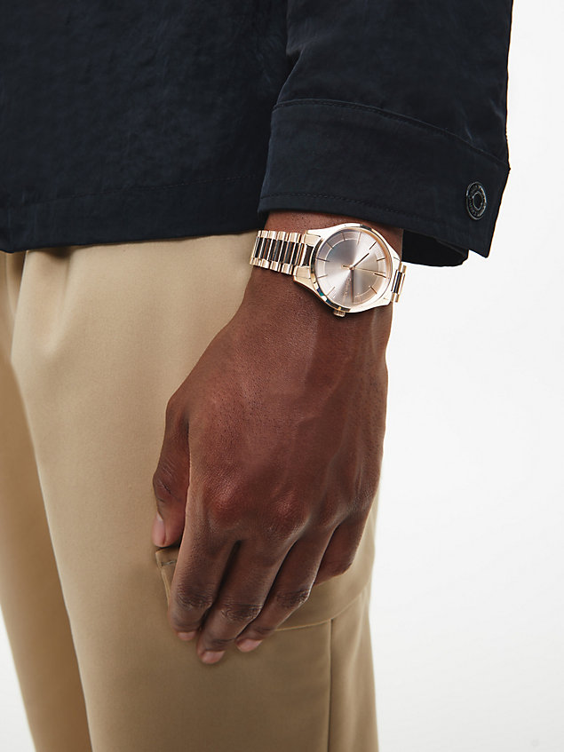 gold armbanduhr - iconic bracelet für unisex - calvin klein