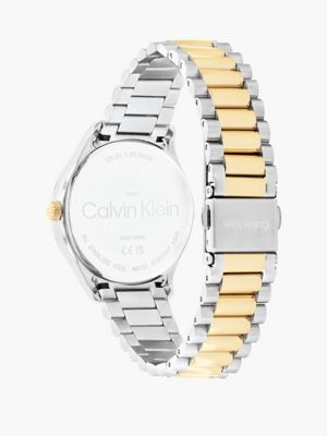 two tone all-over monogram bracelet watch for adults gender inclusive calvin klein