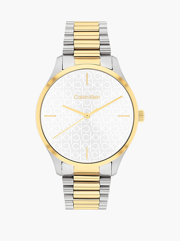 two tone watch - iconic for unisex calvin klein