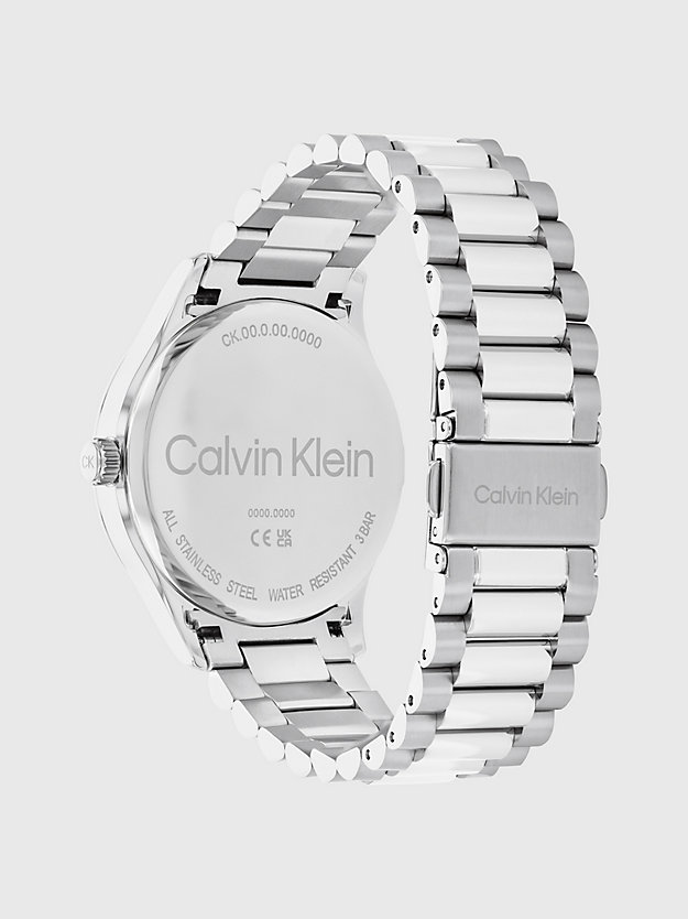 silver horloge - ck iconic voor unisex - calvin klein