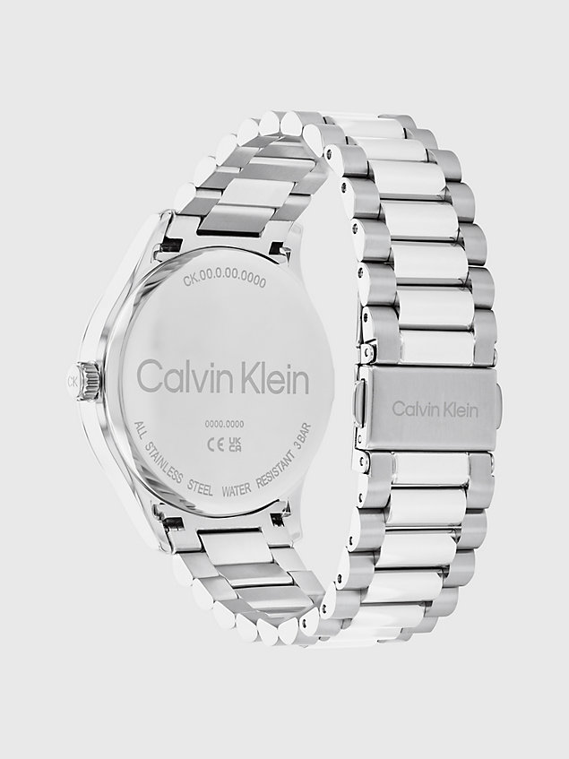 silver horloge - ck iconic voor unisex - calvin klein