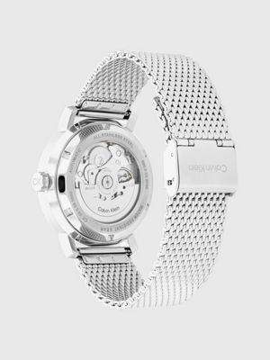 silver watch - iconic for adults gender inclusive calvin klein