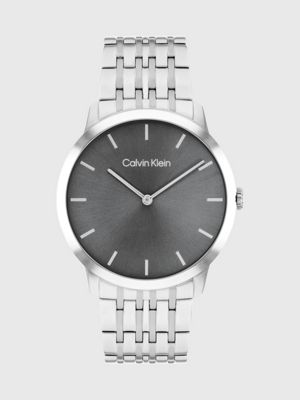 silver sunray dial bracelet watch for adults gender inclusive calvin klein