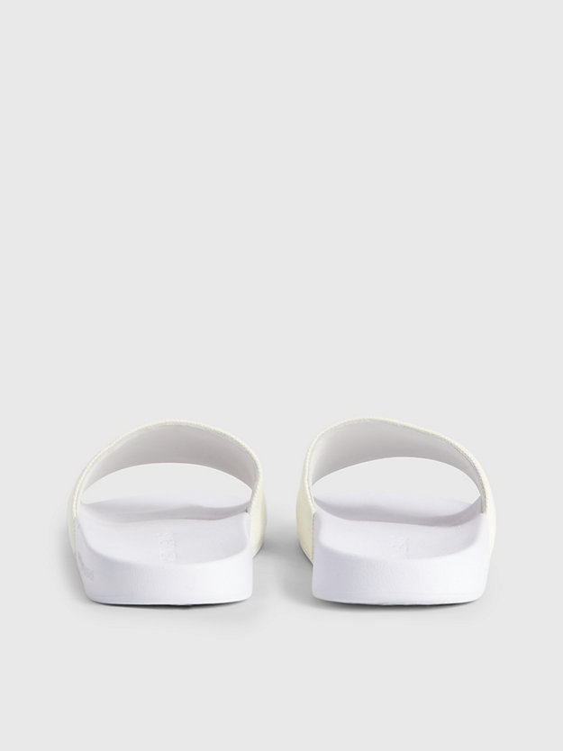 bright white/creamy white recycled canvas sliders for men calvin klein jeans