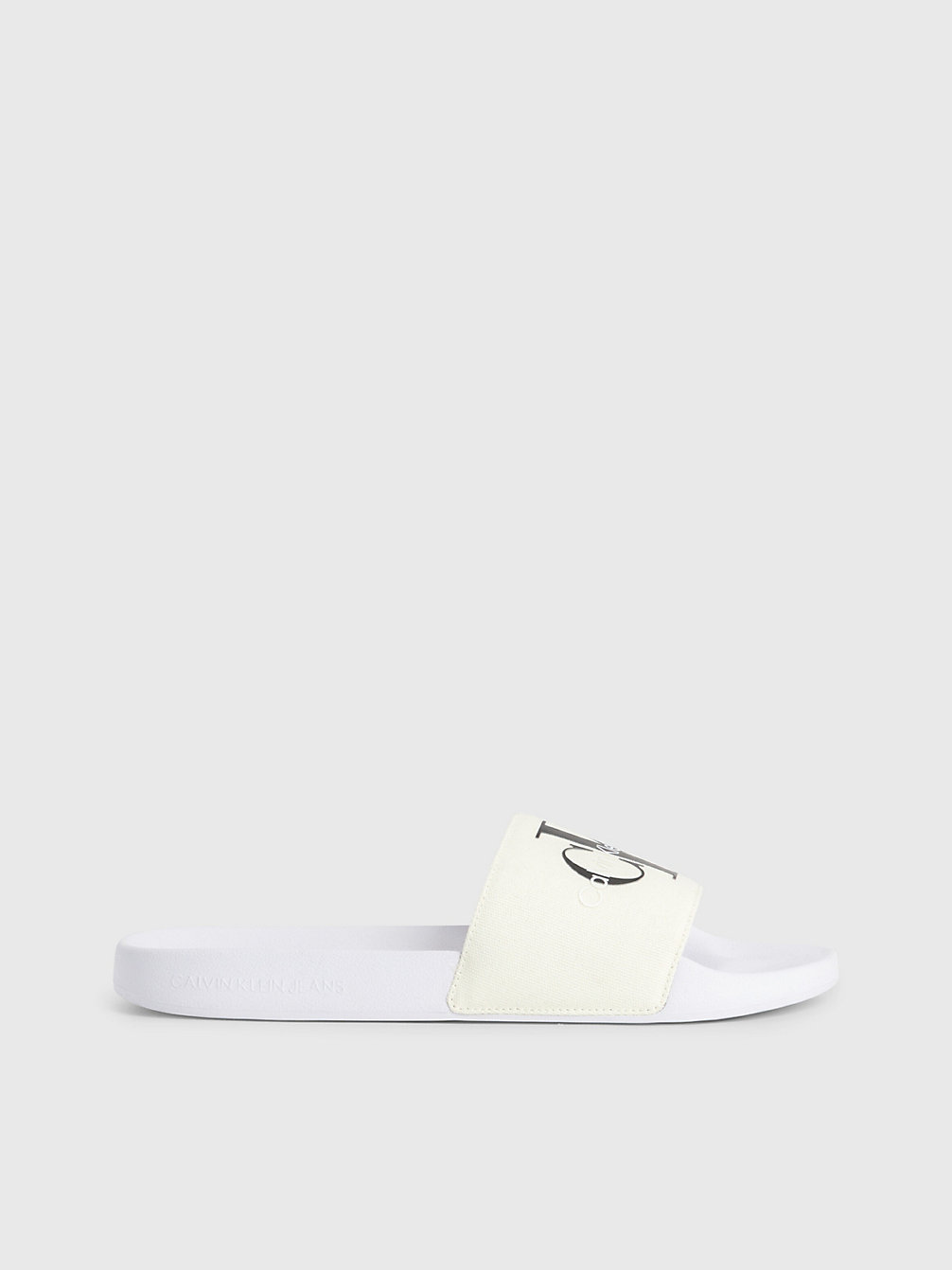 BRIGHT WHITE/CREAMY WHITE Recycled Canvas Sliders undefined men Calvin Klein
