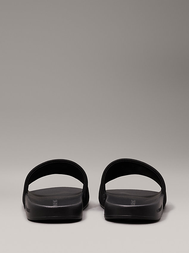 black klapki z materiału płóciennego z recyklingu dla mężczyźni - calvin klein jeans