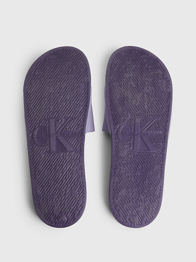 purple sliders van gerecycled canvas voor heren - calvin klein jeans